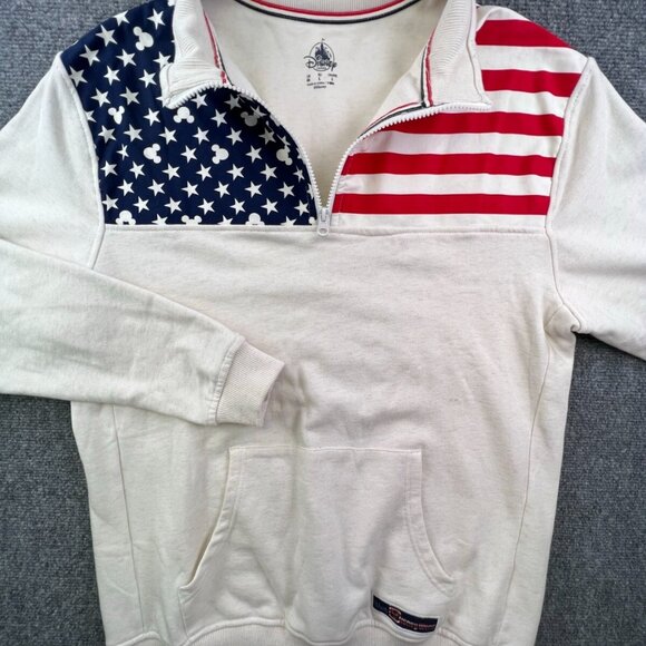 Disney Parks Medium Red White Blue USA 1/4 Zip Mickey Stars Walt Disney World M - Picture 1 of 12